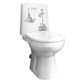 Оскольская керамика. Унитаз-компакт Лея Декор Люкс (сиденье Эльдорадо дюропласт, арматура 2-реж.)