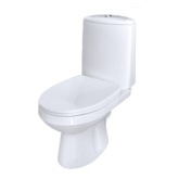 Оскольская керамика. Унитаз-компакт Лея белый Люкс (сиденье Эльдорадо дюропласт, арматура 2-реж. АБ 76.55.60.3)