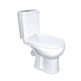 Оскольская керамика. Унитаз-компакт Ирида белый Стандарт (сиденье СУ 64.00.00К белый, арматура 1-реж. АБ 69.55.95.3) монокороб