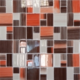 Elada Mosaic. Мозаика JSM-CH1021 (327*327*4мм) терракотовая полосатая mix size