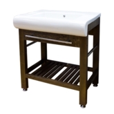 Тумба-умывальник "Адель-72" (А) средний орех с раковиной CD 0055 (720*850*500) с сифоном и донным клапаном