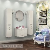 Шкаф-колонна подвесная "Венеция" левая белый жемчуг 1A151003VN33L