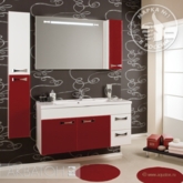 Тумба-умывальник "Диор 120" 1106-1.94 бело-бордовая с раковиной Премьер 1200 белая 24-R.01.01