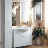 Тумба-умывальник "Домус 95" 613-1 с раковиной Аквастоун белый