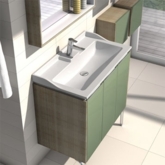 Тумба-умывальник "Фабиа 65" фисташка/дуб инк 1A159501FBAC0 с раковиной "Фабиа 65" белая 1A708731FB010