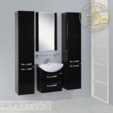 Тумба-умыв. "Ария 50 М" 1400-1.95 черный глянец с раковиной Смайл 50