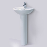 Умывальник Аттика 48 хром кольцо, белый, ВКС с пьедесталом Аттика