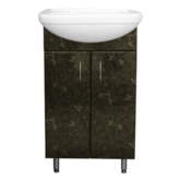 Тумба-умывальник "Альфана" 3D "Черные Цветы" с раковиной Альфана 50