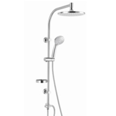 Душевая система "Смарт" SM1207AA_R с переключателем ванна/душ, комплект: штанга, мыльница, 5-функц. душ. лейка, лейка верхнего душа d 228 мм, шланг, хром
