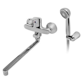 Смеситель для ванны и душа "Слимлайн II" одноручковый настенный, с душевым набором, излив 320 мм, хром, В8672АА