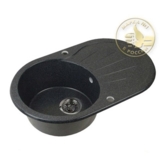 Мойка кухонная Паола овал 480*800*185мм черная 