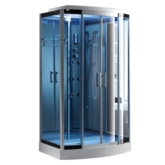 Душевая кабина 35, стекло голубое. задняя зеркальная панель,1200*850*2180