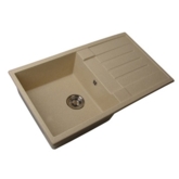 Мойка кухонная Верона одинарная с крылом темно-бежевая  