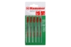   Пилка для лобзика HAMMER 204-115 JG WD T101AO (5pcs) дерево\ДСП, по кривой, 56мм, шаг 1.4, HCS, 5шт