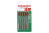 Пилка для лобзика HAMMER 204-112 JG WD T101B (5pcs) дерево\пластик, 74мм, шаг 2.5, HCS, 5шт
