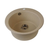 Мойка кухонная Иверия круглая 480мм темно-бежевая 