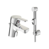 Смеситель д/умывальника "ФОРМ" без донного клапана, с гигиеническим душем, хром, BA062AA/В0484АА