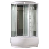 Душевая кабина 214R, стекло страйп, задняя зеркальная панель, 1200*850*2150